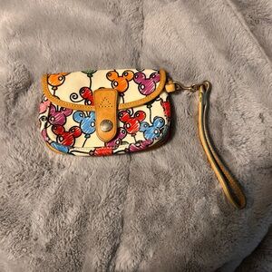 Colorful Mickey Mouse Balloon Print Wristlet